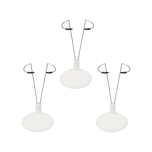 RUIFUU Verstellbarer Puppenständer für 17 cm große Puppen, Halterung für 10,2 - 20,3 cm große Puppen, hält die Puppen in einer stehenden Position (weiß), 3 Stück von RUIFUU