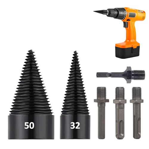 32mm + 50mm Holzspalter Schraube Kegel, 6PCS abnehmbarer Anzündholzspalter, elektrische Bohrmaschinen-Bits für elektrische Haushaltsbohrmaschinen mit rundem, quadratischem Sechskantgriff 32mm + 50mm Holzspalter Schraube Kegel, 6PCS abnehmbarer Anzündholzspalter, elektrische Bohrmaschinen-Bits für elektrische Haushaltsbohrmaschinen mit rundem, quadratischem Sechskantgriff von RUIITEN