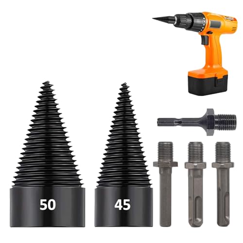 45mm + 50mm Holzspalter Schraube Kegel, 6PCS abnehmbarer Anzündholzspalter, elektrische Bohrmaschinen-Bits für elektrische Haushaltsbohrmaschinen mit rundem, quadratischem Sechskantgriff 45mm + 50mm Holzspalter Schraube Kegel, 6PCS abnehmbarer Anzündholzspalter, elektrische Bohrmaschinen-Bits für elektrische Haushaltsbohrmaschinen mit rundem, quadratischem Sechskantgriff von RUIITEN