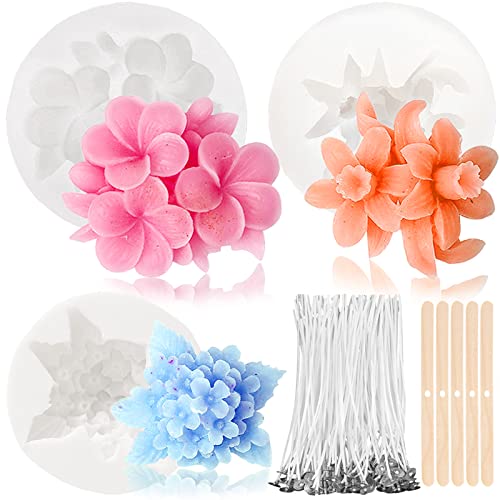 RUIJIE 3 Stück Kerzenform Silikon, 3D DIY Silikonform Kerzen Gießen Formen, Kerzenformen zum Gießen, Kerzen Formen Silikon, Blumen Bubble Kerzengießformen mit 100 Kerzendocht & 5 Dochthalter RUIJIE 3 Stück Kerzenform Silikon, 3D DIY Silikonform Kerzen Gießen Formen, Kerzenformen zum Gießen, Kerzen Formen Silikon, Blumen Bubble Kerzengießformen mit 100 Kerzendocht & 5 Dochthalter von RUIJIE