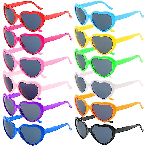 RUIJIE Herz Party Brille, 12 Paar Hippie Sonnenbrille, Magische Farben Party Brillen, Lustige Partybrillen, Herzförmige Kostüm Gläser für Kinder Herren Damen 60er 70er 80er 90er Geburtstagsfeier RUIJIE Herz Party Brille, 12 Paar Hippie Sonnenbrille, Magische Farben Party Brillen, Lustige Partybrillen, Herzförmige Kostüm Gläser für Kinder Herren Damen 60er 70er 80er 90er Geburtstagsfeier von RUIJIE
