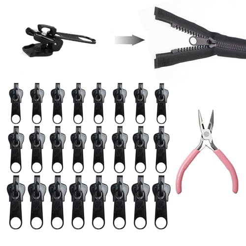 Reißverschluss Schieber Ersatz, 24 Stück Reißverschluss Reparaturset, Zipper, Universal Reißverschluss Reparatur Set Für Kleidung, Gepäck, Rucksack Reisverschluss-Zipper Ersatz mit Zangen Reißverschluss Schieber Ersatz, 24 Stück Reißverschluss Reparaturset, Zipper, Universal Reißverschluss Reparatur Set Für Kleidung, Gepäck, Rucksack Reisverschluss-Zipper Ersatz mit Zangen von RUIQINGSANY