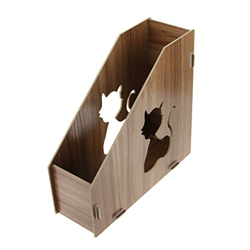 Holz Hohl Aufbewahrungsbox Zeitschriftenkörbe Stehsammler Stehordner Schreibtischorganizer DIY Katze Einzelregal für Aktenschränke Archivsammler Zeitschriftensammler für Desktop-Office-Speicher Holz Hohl Aufbewahrungsbox Zeitschriftenkörbe Stehsammler Stehordner Schreibtischorganizer DIY Katze Einzelregal für Aktenschränke Archivsammler Zeitschriftensammler für Desktop-Office-Speicher von RUIXIB