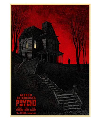 RUIYANMQ Leinwand Bild Horrorfilm Alfred Hitchcocks Psycho Horrorfilm Retro Poster Home Decor Gemälde Rv103Fn 40X60Cm Rahmenlos von RUIYANMQ