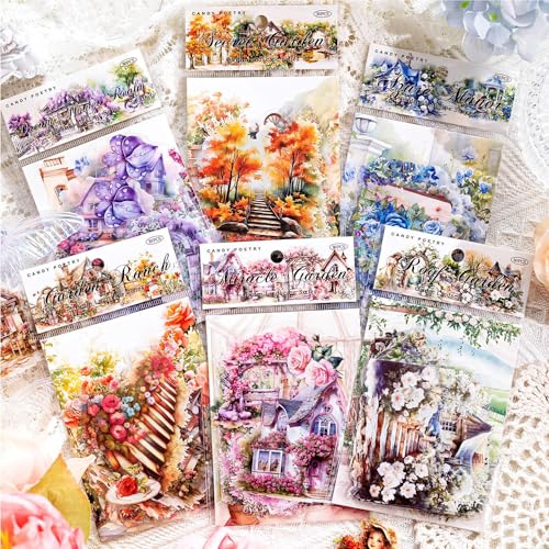180 Blätter PET Garten Landschaft Scrapbook Papier Scrapbooking Deko Aesthetic Sticker Set Vintage Flowers Scrapbook Stickers Junk Journal Aufkleber Blumen Papers für Diy Fotoalbum Journaling Zubehör 180 Blätter PET Garten Landschaft Scrapbook Papier Scrapbooking Deko Aesthetic Sticker Set Vintage Flowers Scrapbook Stickers Junk Journal Aufkleber Blumen Papers für Diy Fotoalbum Journaling Zubehör von RUIYDZ