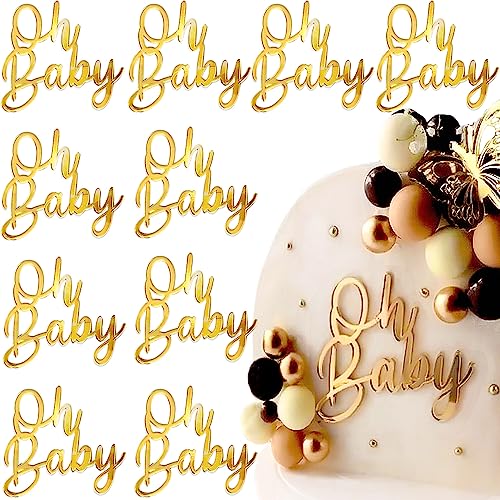 Oh Baby Cake Topper Baby Shower Tortendeko Geburtstag Tortenaufleger Acryl Torten Topper Oh Baby Kuchendeko Gold Cake Toppers Geburtstagsdeko Mädchen Babyparty Deko Junge Kuchen Deko Kuchendekoration von RUIYDZ