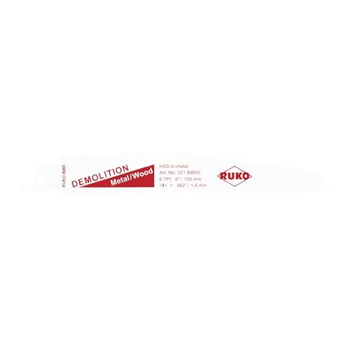 Ruko 33189855 Säbelsägeblatt 8985-5 150 x 21 x 1.6 mm, 5-Stück von RUKO