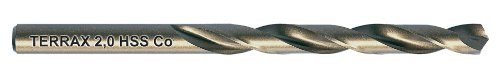 Ruko Terrax 215 020 TX Spiralbohrer HSS-CO5 2 mm in 10-er Kunstoffpack von RUKO