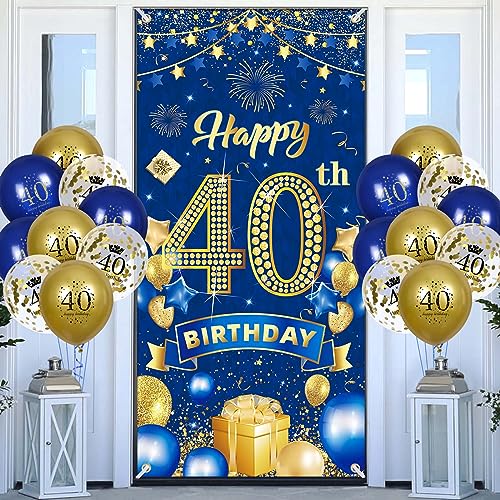 Rumia 40.Geburtstagsdeko Navy Blau Gold Banner mit Luftballons, 40.Geburtstag Dekoration für 40 Jahre Männer Frauen 40th Birthday Geburtstags Türbanner Latex Konfetti GeburtstagDeko, (RUMIA988) Rumia 40.Geburtstagsdeko Navy Blau Gold Banner mit Luftballons, 40.Geburtstag Dekoration für 40 Jahre Männer Frauen 40th Birthday Geburtstags Türbanner Latex Konfetti GeburtstagDeko, (RUMIA988) von RUMIA
