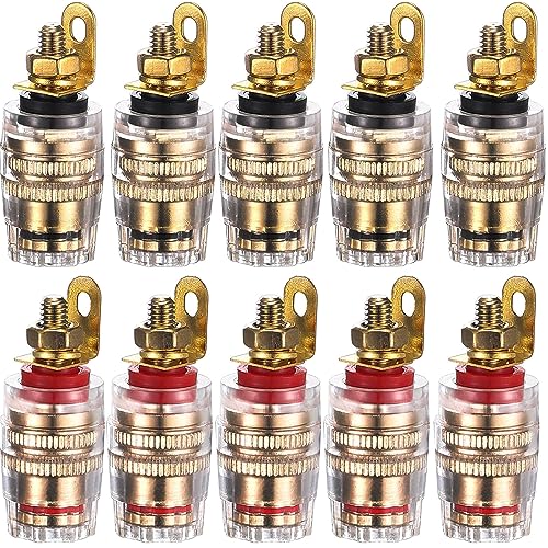RUNCCI-YUN 10Stück 24-k vergoldet Lautsprecher Klemme Binding Post Bananenstecker-Buchsen 4 mm Banana Plug für Verstärker Lautsprecher Terminal Wandplatte RUNCCI-YUN 10Stück 24-k vergoldet Lautsprecher Klemme Binding Post Bananenstecker-Buchsen 4 mm Banana Plug für Verstärker Lautsprecher Terminal Wandplatte von RUNCCI-YUN