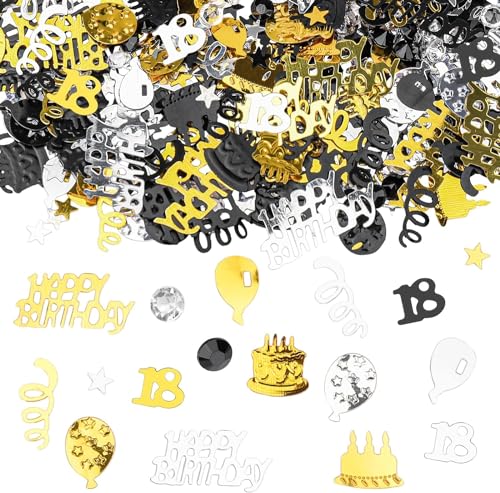 Konfetti 18 Geburtstag 1000 Stück, Konfetti Geburtstag Tischdeko HAPPY BIRTHDAY Konfetti, Streudeko Geburtstag Tischdeko für 18 Geburtstag Deko, Glitzer Konfetti Schwarz Gold Konfetti für Geburtstag Konfetti 18 Geburtstag 1000 Stück, Konfetti Geburtstag Tischdeko HAPPY BIRTHDAY Konfetti, Streudeko Geburtstag Tischdeko für 18 Geburtstag Deko, Glitzer Konfetti Schwarz Gold Konfetti für Geburtstag von RUNEAY