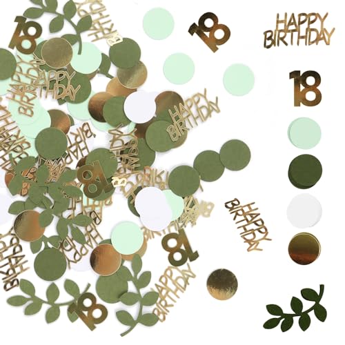 Konfetti 18 Geburtstag 400 Stück, Konfetti Geburtstag Tischdeko Konfetti HAPPY BIRTHDAY, Streudeko Geburtstag Tischdeko für 18 Geburtstag Deko Tisch, Konfetti Grün für Mädchen Junge Geburtstag Konfetti 18 Geburtstag 400 Stück, Konfetti Geburtstag Tischdeko Konfetti HAPPY BIRTHDAY, Streudeko Geburtstag Tischdeko für 18 Geburtstag Deko Tisch, Konfetti Grün für Mädchen Junge Geburtstag von RUNEAY
