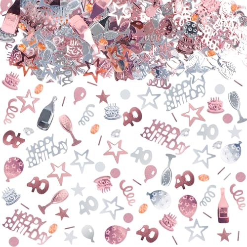 Konfetti 40 Geburtstag 1000 Stück, Konfetti Geburtstag Tischdeko HAPPY BIRTHDAY Konfetti, Streudeko Geburtstag Tischdeko für 40 Geburtstag Deko, Glitzer Konfetti Rose Gold Konfetti für Geburtstag Konfetti 40 Geburtstag 1000 Stück, Konfetti Geburtstag Tischdeko HAPPY BIRTHDAY Konfetti, Streudeko Geburtstag Tischdeko für 40 Geburtstag Deko, Glitzer Konfetti Rose Gold Konfetti für Geburtstag von RUNEAY