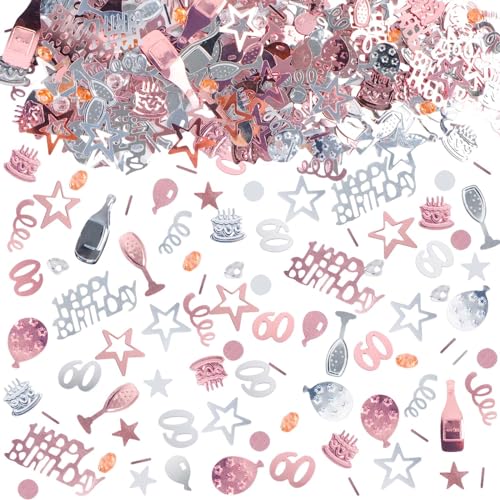 Konfetti 60 Geburtstag 1000 Stück - Tischdeko HAPPY BIRTHDAY, Streudeko für Deko, Glitzer Rose Gold Konfetti 60 Geburtstag 1000 Stück - Tischdeko HAPPY BIRTHDAY, Streudeko für Deko, Glitzer Rose Gold von RUNEAY