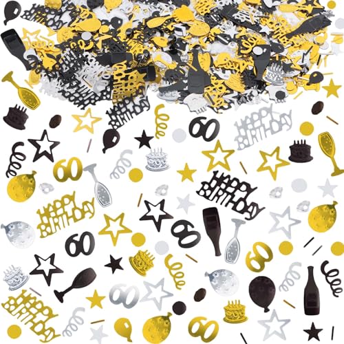 Konfetti 60 Geburtstag 1000 Stück, Konfetti Geburtstag Tischdeko HAPPY BIRTHDAY Konfetti, Streudeko Geburtstag Tischdeko für 60 Geburtstag Deko, Glitzer Konfetti Schwarz Gold Konfetti für Geburtstag Konfetti 60 Geburtstag 1000 Stück, Konfetti Geburtstag Tischdeko HAPPY BIRTHDAY Konfetti, Streudeko Geburtstag Tischdeko für 60 Geburtstag Deko, Glitzer Konfetti Schwarz Gold Konfetti für Geburtstag von RUNEAY