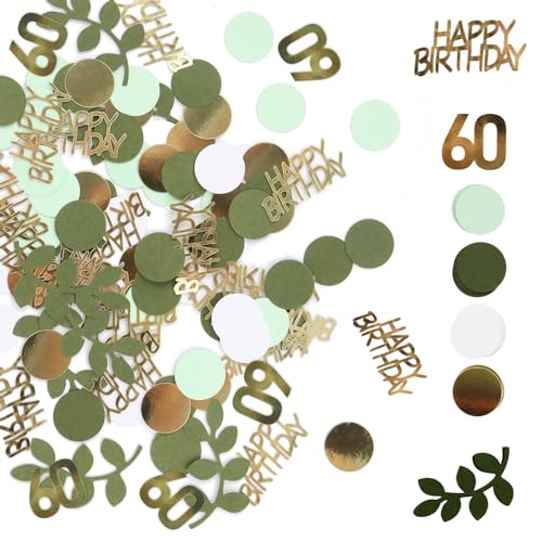 Konfetti 60 Geburtstag 400 Stück, Konfetti Geburtstag Tischdeko Konfetti HAPPY BIRTHDAY, Streudeko Geburtstag Tischdeko für 60 Geburtstag Deko Tisch, Konfetti Grün für Geburtstag Party Konfetti 60 Geburtstag 400 Stück, Konfetti Geburtstag Tischdeko Konfetti HAPPY BIRTHDAY, Streudeko Geburtstag Tischdeko für 60 Geburtstag Deko Tisch, Konfetti Grün für Geburtstag Party von RUNEAY