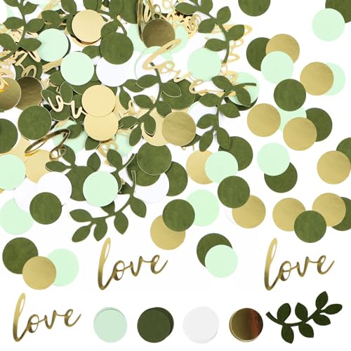 Konfetti Grün Gold 600 Stück, RUNEAY Glitzer Konfetti für Hochzeit, Geburtstag, Party, Konfetti Tischdeko Streudeko für Hochzeit Tisch Deko, Konfetti für Valentinstag Deko Tisch Konfetti Grün Gold 600 Stück, RUNEAY Glitzer Konfetti für Hochzeit, Geburtstag, Party, Konfetti Tischdeko Streudeko für Hochzeit Tisch Deko, Konfetti für Valentinstag Deko Tisch von RUNEAY