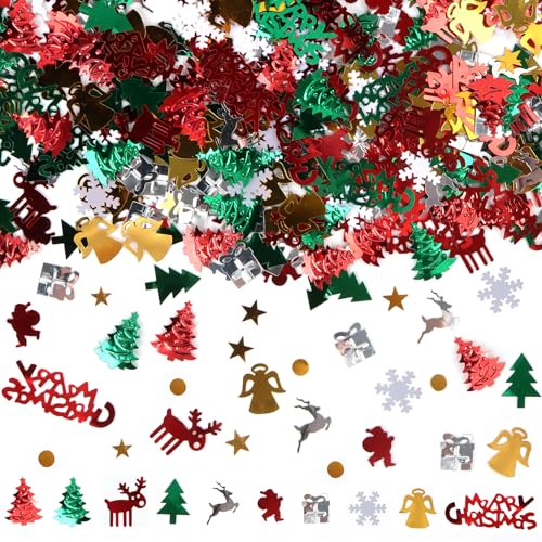 Konfetti Weihnachten 500 Stück, RUNEAY Konfetti Deko Weihnachten Streudeko Tischdeko Weihnachten Konfetti Gold Weihnachtsdekoration Confetti Merry Christmas, Weihnachtsbaum, Elch, Schneeflocke, Glocke Konfetti Weihnachten 500 Stück, RUNEAY Konfetti Deko Weihnachten Streudeko Tischdeko Weihnachten Konfetti Gold Weihnachtsdekoration Confetti Merry Christmas, Weihnachtsbaum, Elch, Schneeflocke, Glocke von RUNEAY