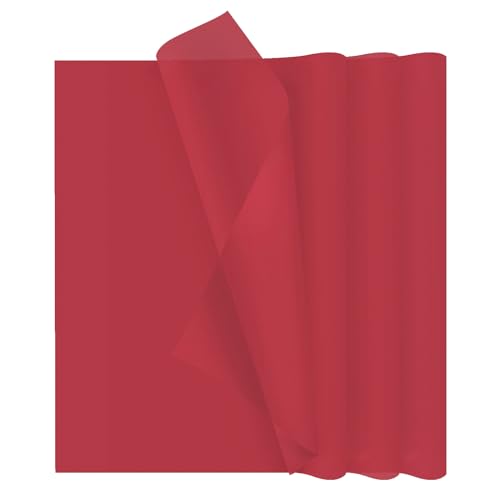 30 Blatt Seidenpapier Rot Geschenkpapier,Format 50 x 35 cm Verpackungsmaterial Papier für Handwerk und Geschenkverpackung Füller Geburtstag Blumen Hochzeiten Halloween Dekoration (Rot) von RUNFENG