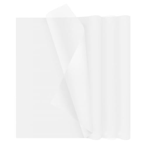 30 Blatt Seidenpapier Weiß Geschenkpapier,Format 50 x 35 cm Verpackungsmaterial Papier für Handwerk und Geschenkverpackung Füller Geburtstag Blumen Hochzeiten Halloween Dekoration (Weiß) von RUNFENG