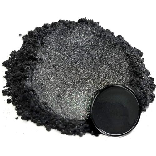 Epoxidharz Farbe 50g Schwarzpulver Mica Natur Metallic Für Kunsthandwerk,Seifenfarbe,Lipgloss,Lidschatten,Badebombe,Nagellack,Kosmetik,Schleim,Kerzenherstellung (Schwarz) von RUNFENG