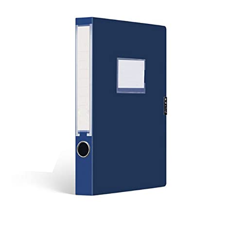 Sammelboxen Aktenkasten Dokumentenbox für DIN A4, mit Griffloch 55mm dicker Kunststoff Aktenkasten Navy Blau von RUNNLY