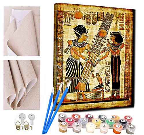 RUNPAW DIY Malen nach Zahlen-Ölgemälde Geschenk für Erwachsene Kinder Antikes Ägypten Malen Nach Zahlen Kits Wohnzimmer Schlafzimmer Wanddekoration 16 * 20inch(Rahmenlos) von RUNPAW
