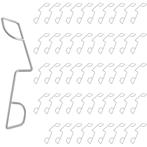 50 Zaunkeile zu Stoppen Rasseln und Schlagen, Dauerhafte Edelstahlplatten Griffe Clips für 12 Zäune,Garten Postpaneele Montage Klemmen Windschutz Protektor,Wetterresistente Anti-Rattle-Klammern,Silber von RUNQIN OUTDOOR