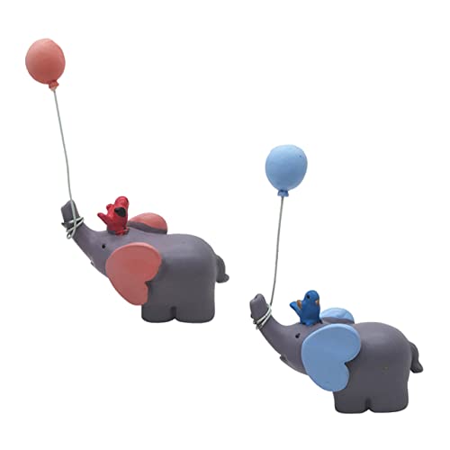 RUNROTOO 2st Harzballon Elefant Elefantenpuppenspielzeug Harzdekor Für Zu Hause Süße Elefantenverzierung Miniatur-tierfiguren Cupcake-dekoration Tierstatue Geburtstag Kind Haushalt Geschenk von RUNROTOO