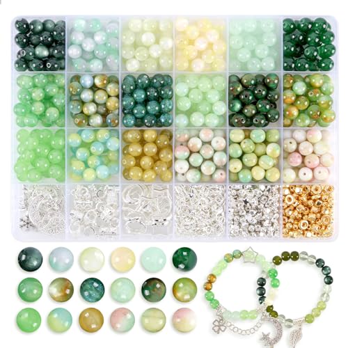 Glasperlen zur Schmuckherstellung, 18 Farben, Glasperlen für Armbänder, inklusive 2–8 mm Perlen-Abstandshalter, Lava-Perlen, Steinstein, DIY-Schmuckherstellung für Erwachsene, Armbänder und Ohrringe Glasperlen zur Schmuckherstellung, 18 Farben, Glasperlen für Armbänder, inklusive 2–8 mm Perlen-Abstandshalter, Lava-Perlen, Steinstein, DIY-Schmuckherstellung für Erwachsene, Armbänder und Ohrringe von RUOMOXI Y