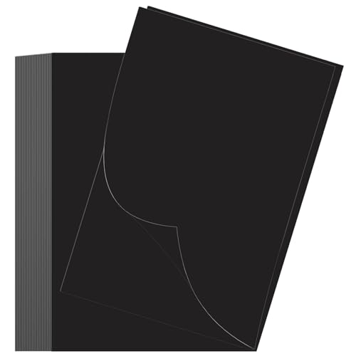 40 Stück Tonpapier Schwarz A4-120 g/m² Premium Fotokarton Bastelpapier Stabiles Zeichenpapier Dickes Druckerpapier für Weihnachten Basteln Kartenherstellung Einladungen Malen Scrapbook (20 x 29.7 cm) von RUOXIXI