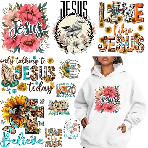 10 Blatt Jesus Bügelbilder Wärmeübertragung Patches für Kleidung Hoodies T-Shirts Design Waschbar Vinyl Aufkleber Heat Press Dekoration Applikation 10 Blatt Jesus Bügelbilder Wärmeübertragung Patches für Kleidung Hoodies T-Shirts Design Waschbar Vinyl Aufkleber Heat Press Dekoration Applikation von RURUIS
