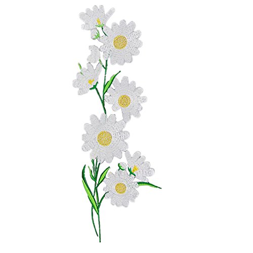 Bestickte Stoffaufnäher, Applikationen für Kleidung, 1 Strauß große Gänseblümchen, bestickte Applikationen von RURUR