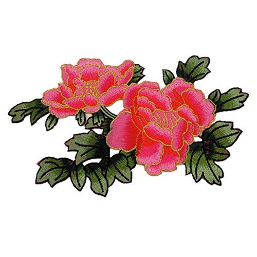 Bestickte Stoffaufnäher, Applikationen für Kleidung, bestickte Applikationen zum Aufnähen oder Aufbügeln (Rose) von RURUR