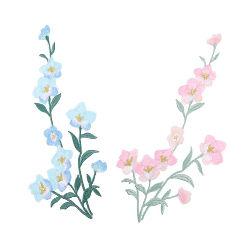 Bestickte Stoffaufnäher mit Blumen, Applikationen für Kleidung, 2 bestickte Blumenaufnäher, dekorativ Bestickte Stoffaufnäher mit Blumen, Applikationen für Kleidung, 2 bestickte Blumenaufnäher, dekorativ von RURUR