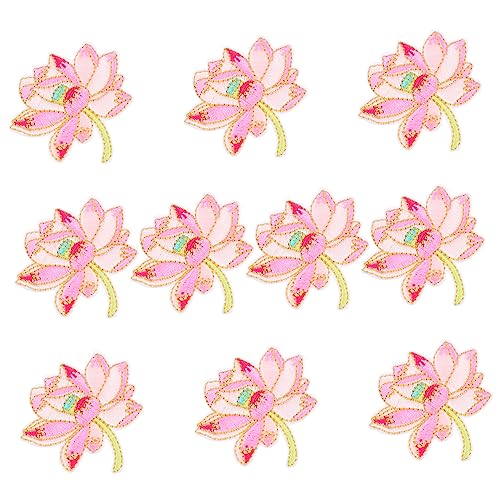 Bestickte Stoffaufnäher mit Blumenmotiv, Applikationen für Kleidung, 10 bestickte Lotusblumen-Aufnäher Bestickte Stoffaufnäher mit Blumenmotiv, Applikationen für Kleidung, 10 bestickte Lotusblumen-Aufnäher von RURUR