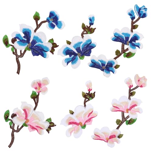 Bestickte Stoffaufnäher mit Blumenmuster, Applikationen für Kleidung, 2 Sets mit zarten Blumenapplikationen Bestickte Stoffaufnäher mit Blumenmuster, Applikationen für Kleidung, 2 Sets mit zarten Blumenapplikationen von RURUR