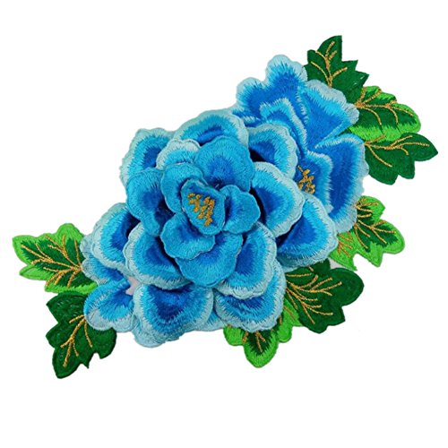 Bestickte Stoffaufnäher mit Blumenmuster, Applikationen für Kleidung, DIY, Kleidung, Verzierungen, Taschen, Geldbörsen, Himmelblau Bestickte Stoffaufnäher mit Blumenmuster, Applikationen für Kleidung, DIY, Kleidung, Verzierungen, Taschen, Geldbörsen, Himmelblau von RURUR