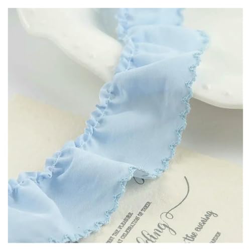 Gekräuselter, plissierter Spitzenbesatz, Spitzenbesatz zum Nähen, gerüschtes Faltenband, DIY-Haarschleife, Nähzubehör (Blau, 30 mm) von RURUR