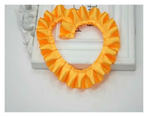 Gekräuselter, plissierter Spitzenbesatz, Spitzenborte zum Nähen, 2,5 cm breit, Satin-Faltenband, zum Basteln, Hellgoldgelb Gekräuselter, plissierter Spitzenbesatz, Spitzenborte zum Nähen, 2,5 cm breit, Satin-Faltenband, zum Basteln, Hellgoldgelb von RURUR