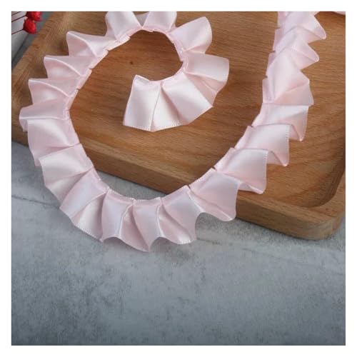 Gekräuselter, plissierter Spitzenbesatz, Spitzenborte zum Nähen, 2,5 cm breit, Satin-Faltenband, zum Basteln, Hellrosa, dick Gekräuselter, plissierter Spitzenbesatz, Spitzenborte zum Nähen, 2,5 cm breit, Satin-Faltenband, zum Basteln, Hellrosa, dick von RURUR