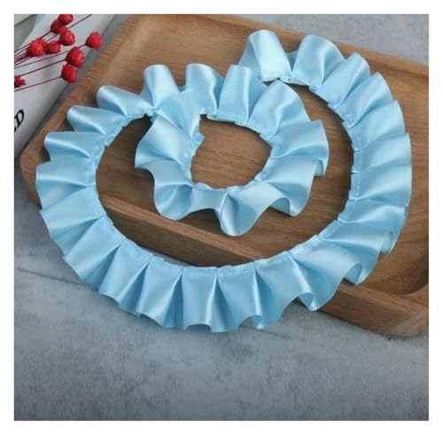 Gekräuselter, plissierter Spitzenbesatz, Spitzenborte zum Nähen, 2,5 cm breit, Satin-Faltenband, zum Basteln, Himmelblau, dick Gekräuselter, plissierter Spitzenbesatz, Spitzenborte zum Nähen, 2,5 cm breit, Satin-Faltenband, zum Basteln, Himmelblau, dick von RURUR