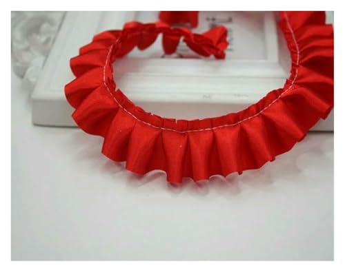 Gekräuselter, plissierter Spitzenbesatz, Spitzenborte zum Nähen, 2,5 cm breit, Satin-Faltenband, zum Basteln, Rot Gekräuselter, plissierter Spitzenbesatz, Spitzenborte zum Nähen, 2,5 cm breit, Satin-Faltenband, zum Basteln, Rot von RURUR
