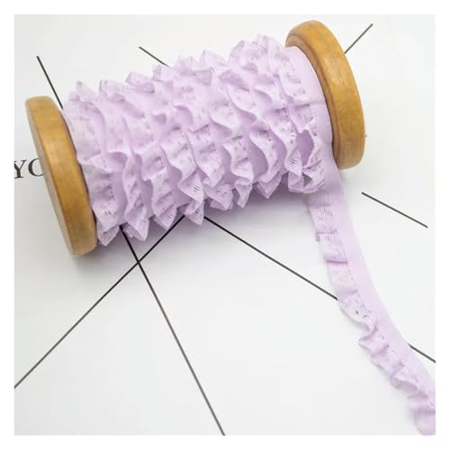 Gekräuselter, plissierter Spitzenbesatz, Spitzenborte zum Nähen, exquisites Jacquard-Rüschen-Stretchband, DIY-Dekoration (lila) von RURUR