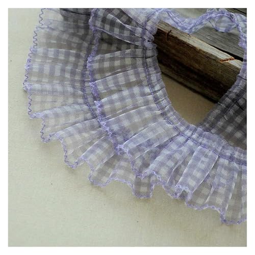Gerüschter plissierter Spitzenbesatz, Spitzenbesatz zum Nähen, handgefertigtes DIY-Rock, Kleid, Handwerk, Nähzubehör (lila) von RURUR