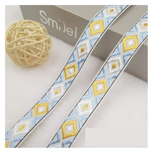 Gurtbänder for Taschen, Taschengurt, 4,5 m, 20 mm, glänzende Bonbonfarben, gewebte, bestickte Jacquardbänder, Dekoration, seidiges Gurtband(Yellow) von RURUR