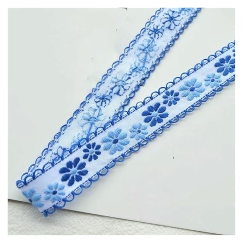 Jacquard-Band, bestickter Stoff, 1 m, Blumenstickerei, Jacquard-Spitzenband, Basteln, Blau Jacquard-Band, bestickter Stoff, 1 m, Blumenstickerei, Jacquard-Spitzenband, Basteln, Blau von RURUR