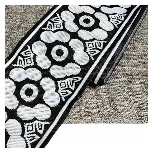 Jacquard-Band, bestickter Stoff, 1 m Stickerei, ethnisches Gurtband, gewebtes Band, Spitzenband (weiß) von RURUR