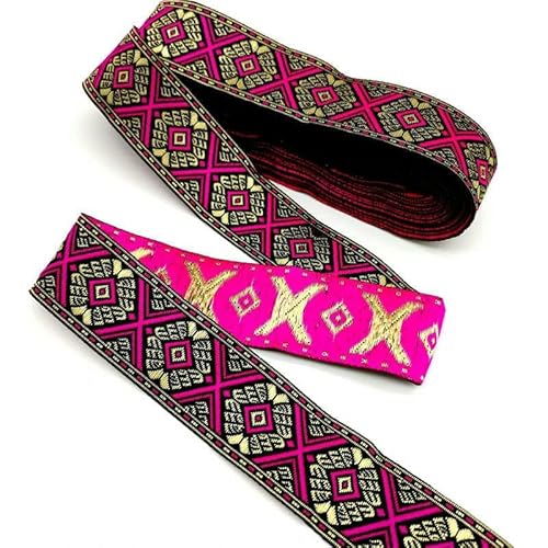 Jacquard-Band, bestickter Stoff, 2,7 m, Vintage-Stil, ethnische Stickerei, Spitzenband, DIY (Rose) von RURUR