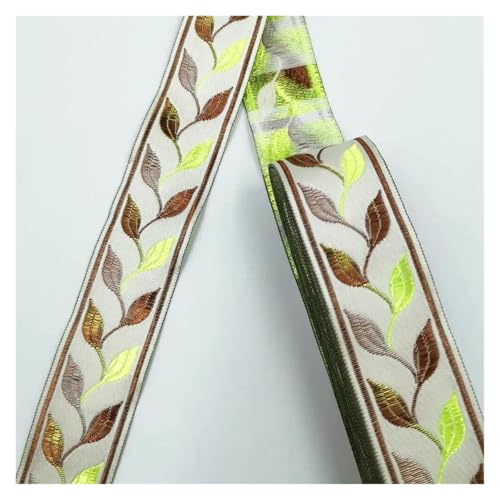 Jacquard-Band, bestickter Stoff, 33 mm, Vintage-Stil, ethnisches Band, Spitzenborte, DIY-Zubehör (braun) von RURUR